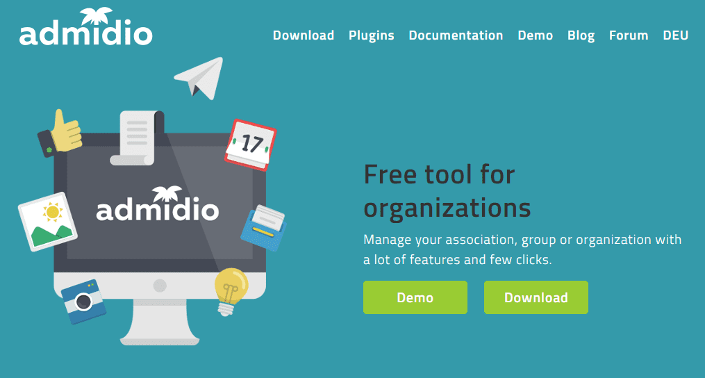 amidio member management software homepage screenshot