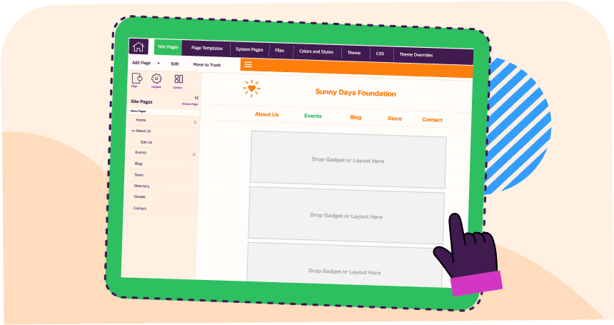 drag-and-drop website builder