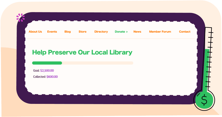 donation campaign screen showing a fundraising goal