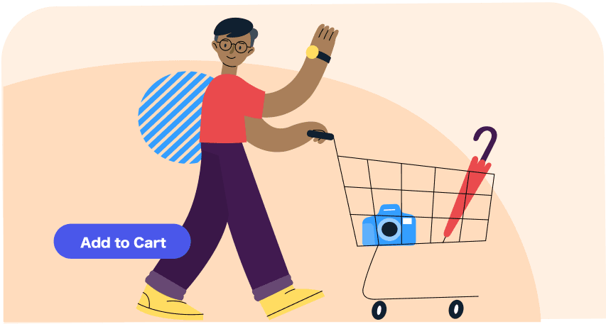 person pushing a shopping cart