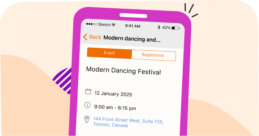 screen promoting an event