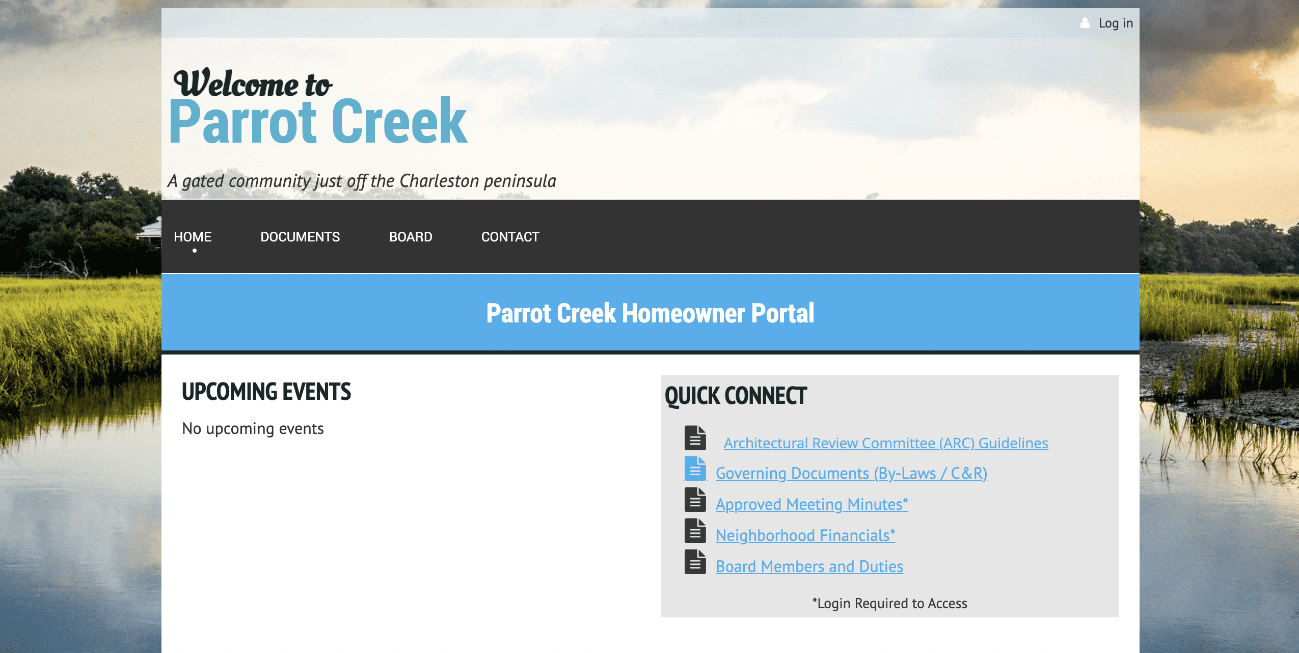 HOA Website example - Parrot Creek